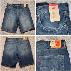 Levi's Mens 469 Loose Fit Baggy 5-Pocket Jean Denim Shorts Blue Sz 40 Waist NEW
